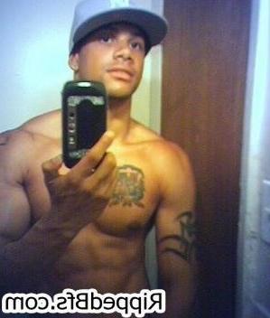 10P Hunk dude with big muscles is in the bathroom cleaning up