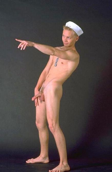 20P A well built mariner enjoys stripping and showing for camera