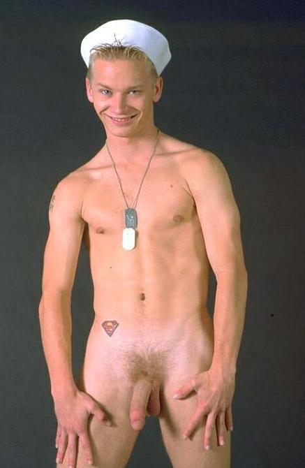 20P A well built mariner enjoys stripping and showing for camera