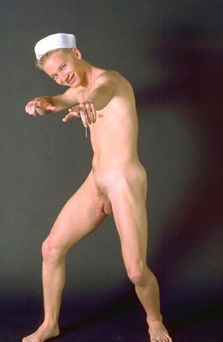 20P A well built mariner enjoys stripping and showing for camera