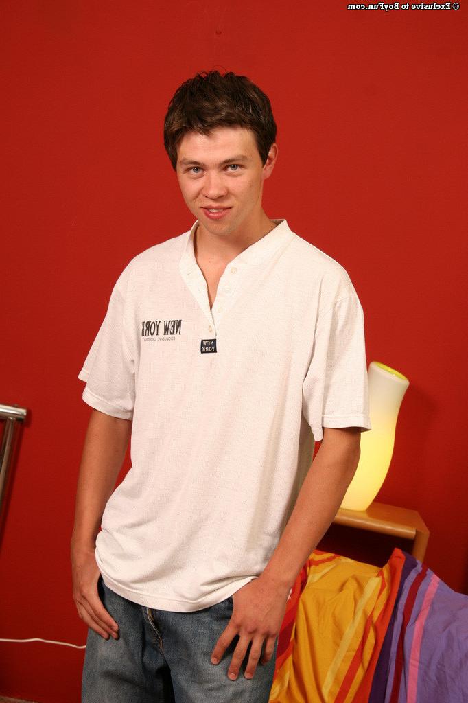 16P Brunette teen guy jerking his juicy stiff dick