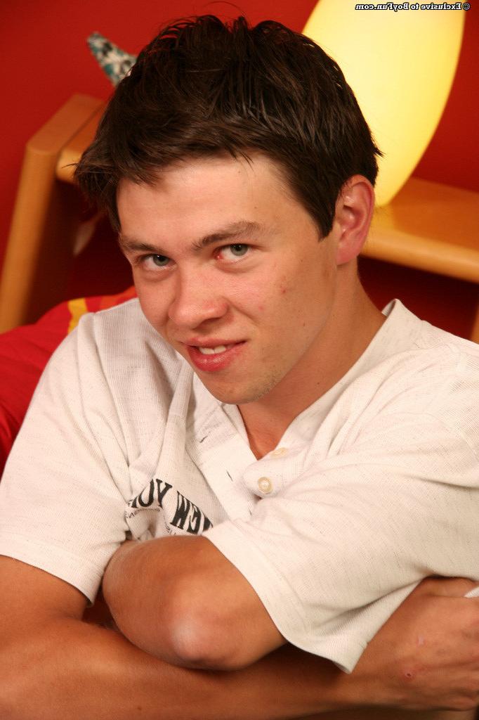 16P Brunette teen guy jerking his juicy stiff dick