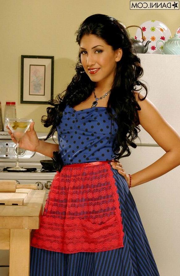 16P Sexy latina Melody in black stockings teasing in the kitchen