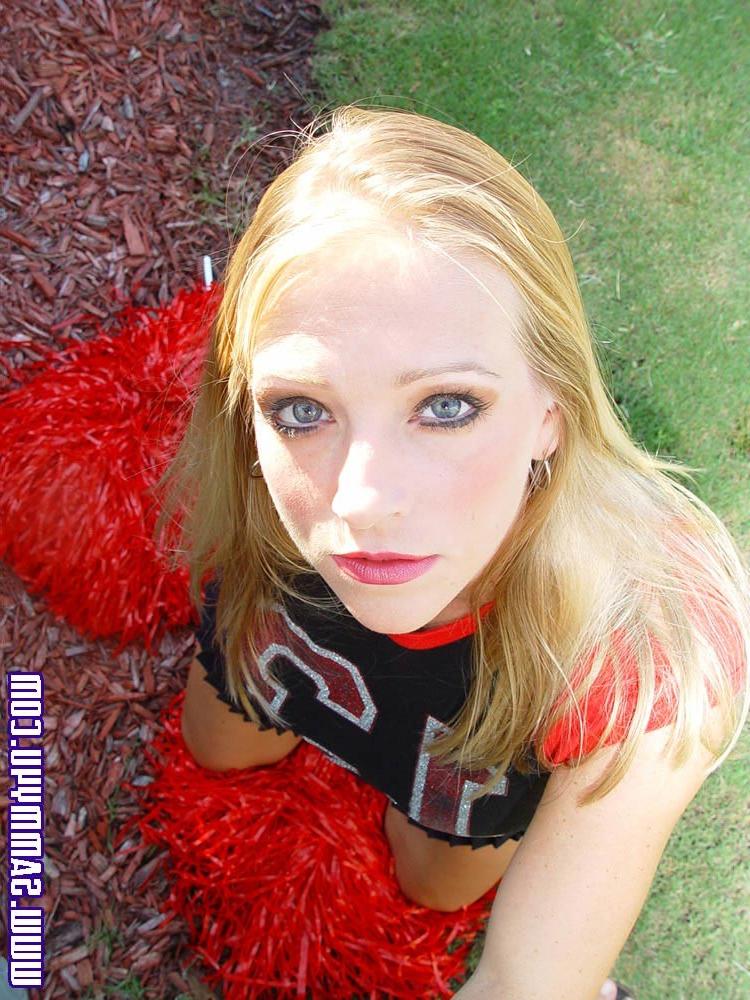 15P Hot wife in cheerleader dressup at home