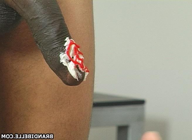 16P Brandi sucks off a big thick black guys cock