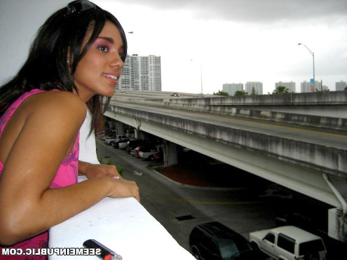 15P beautiful amateur latina babe getting banged in a public place