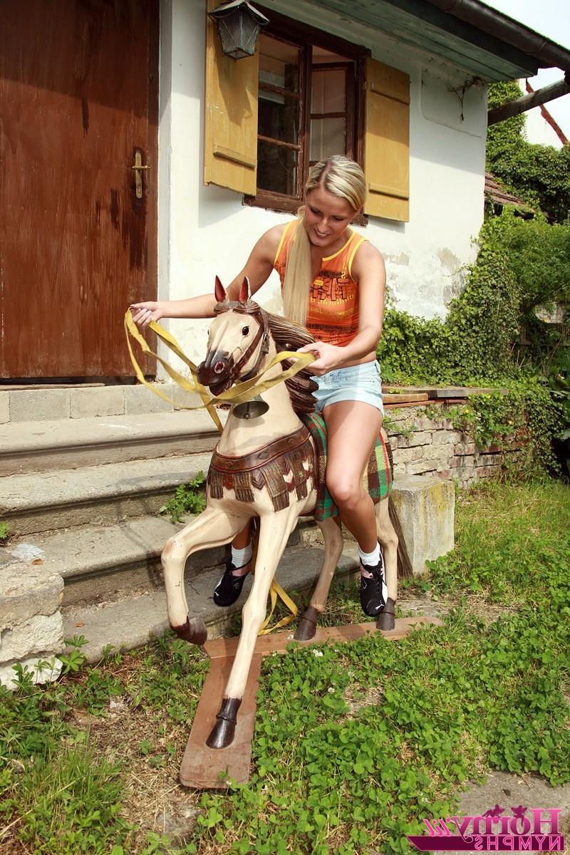 14P Hot teen lesbian cuties playing on a rocking horse eat pussy