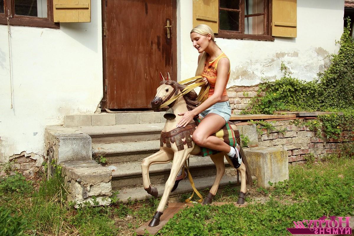 14P Hot teen lesbian cuties playing on a rocking horse eat pussy