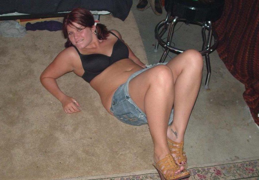 12P Taking off her jeans miniskirt at home