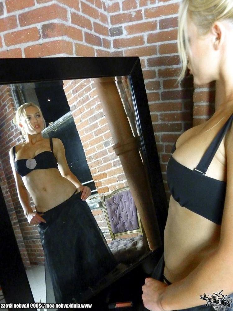 15P Kayden Kross strips naked in front of the mirror