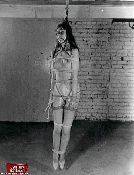 12P Seventies lady in a kinky mood tied up and exposed naked