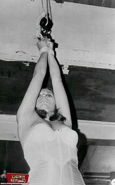 12P Seventies lady in a kinky mood tied up and exposed naked