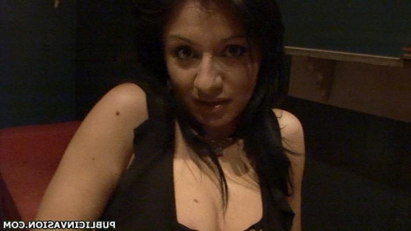 16P sexy dark haired freak sucks off dude in plain public view