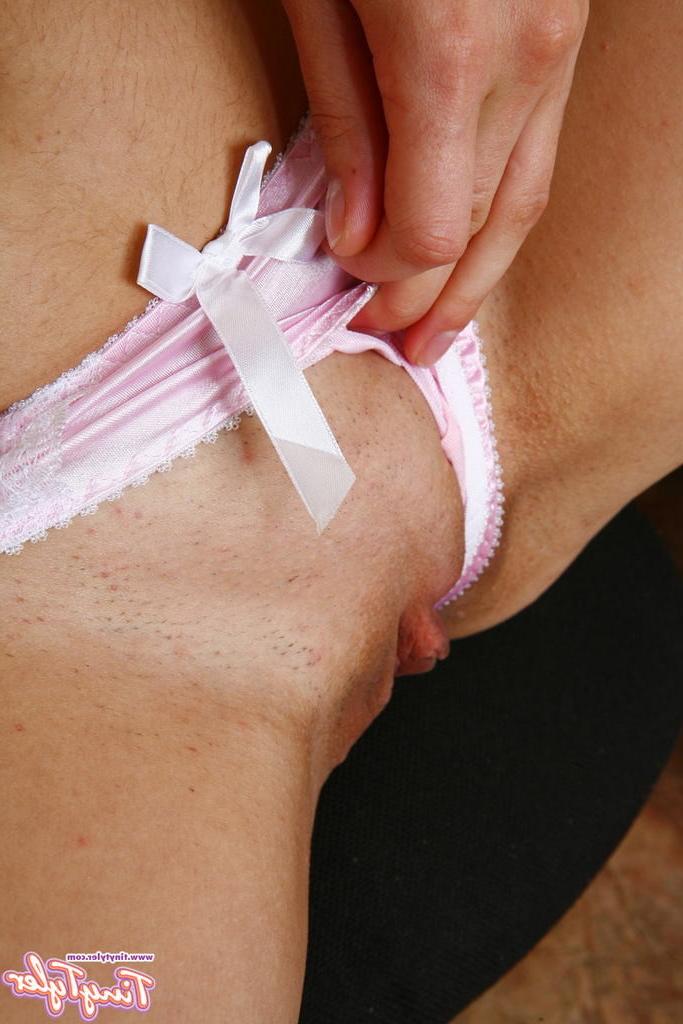 15P Tiny titted eighteen year old drops pink thong