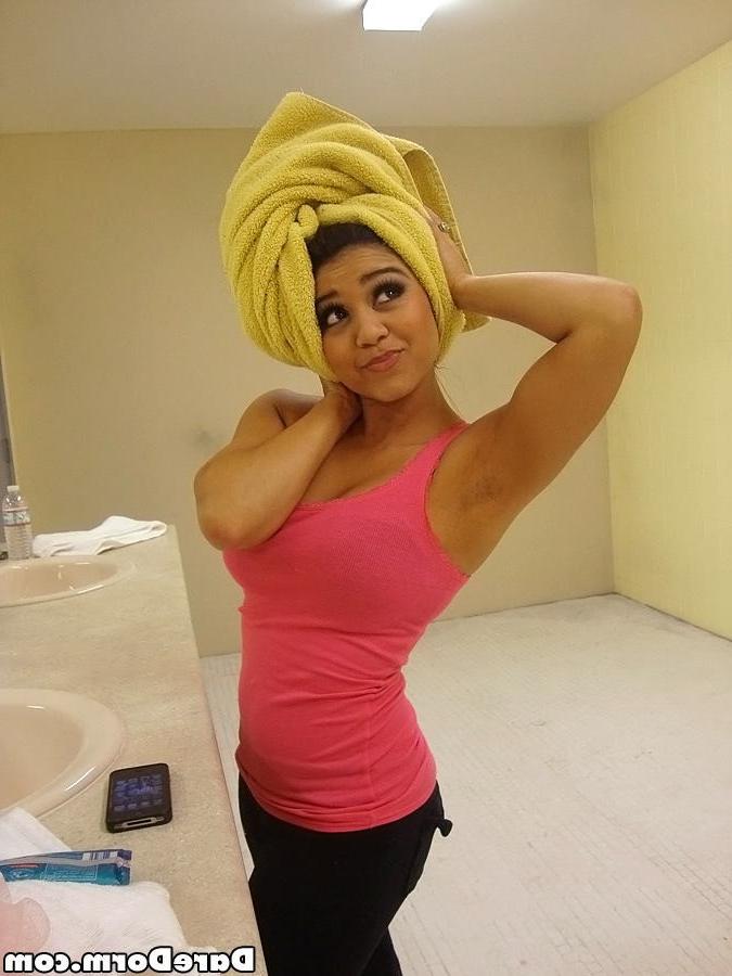 15P Horny college students flash tits and ass in dorm room bathroom