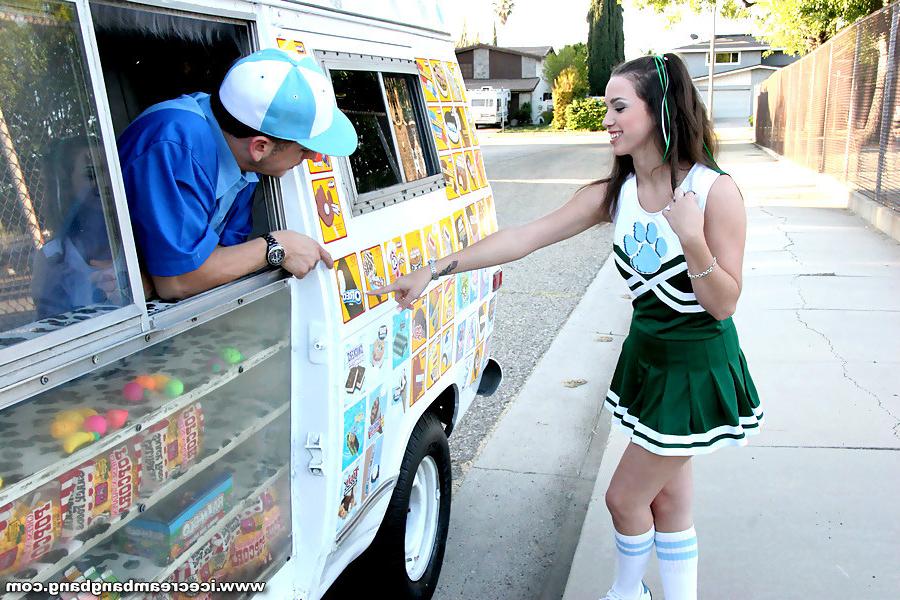15P Sexy cheerleader gets a big rod up her teen pussy