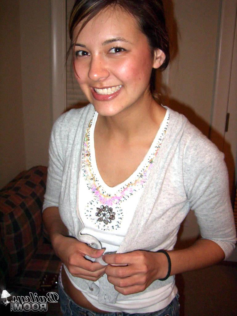 15P Guitar playing teen peels off her hot little thong