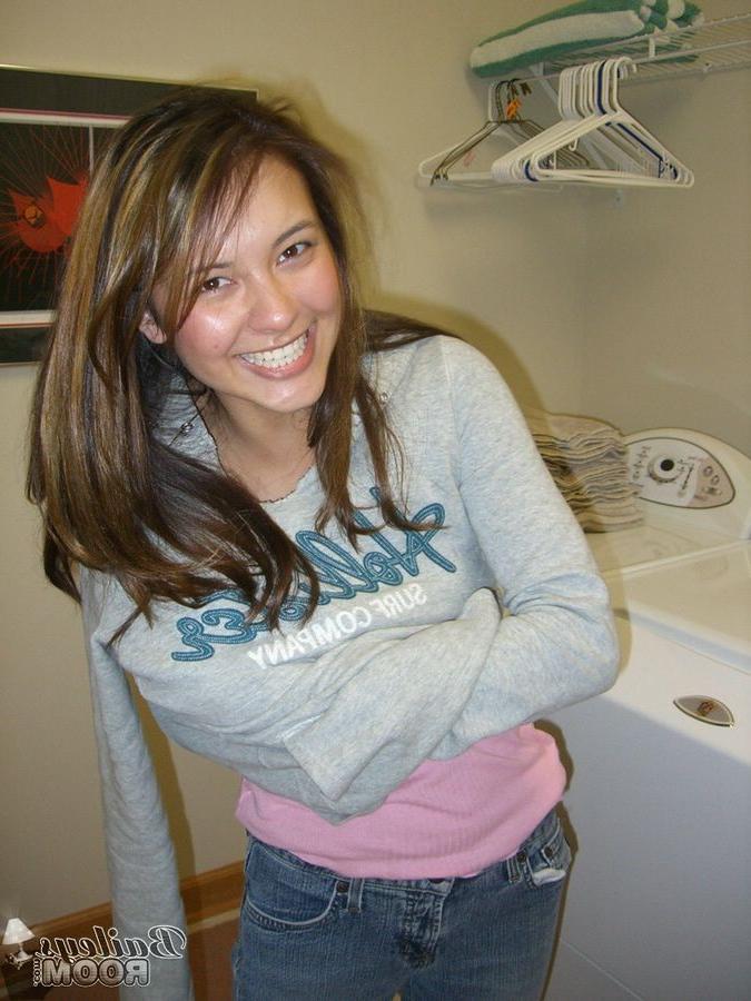 15P Cute Bailey doing the laundry in see thru bra and thong