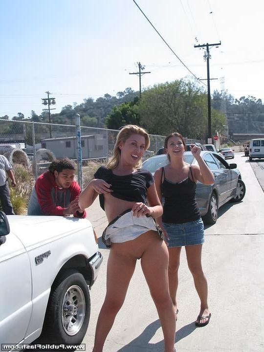16P Two Tourist Exhibitionists Try Out Public Flashing