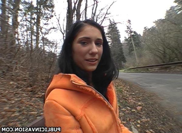 16P She danced salsa on the street-amateur brunette´s public fuck