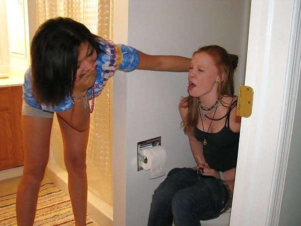 25P Hanging out in the bathroom