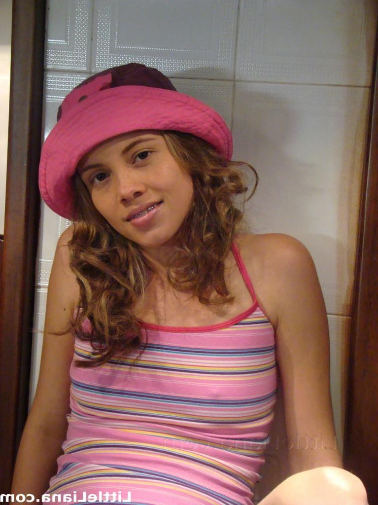 16P A cute curly teen in a short skirt is teasing nice