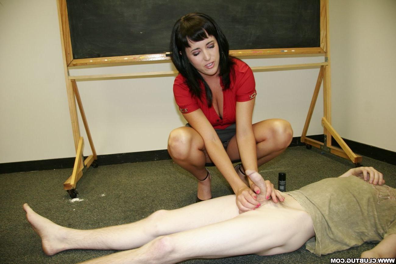 12P Kinky teacher Dixie Comet milking stiff dick for punishment