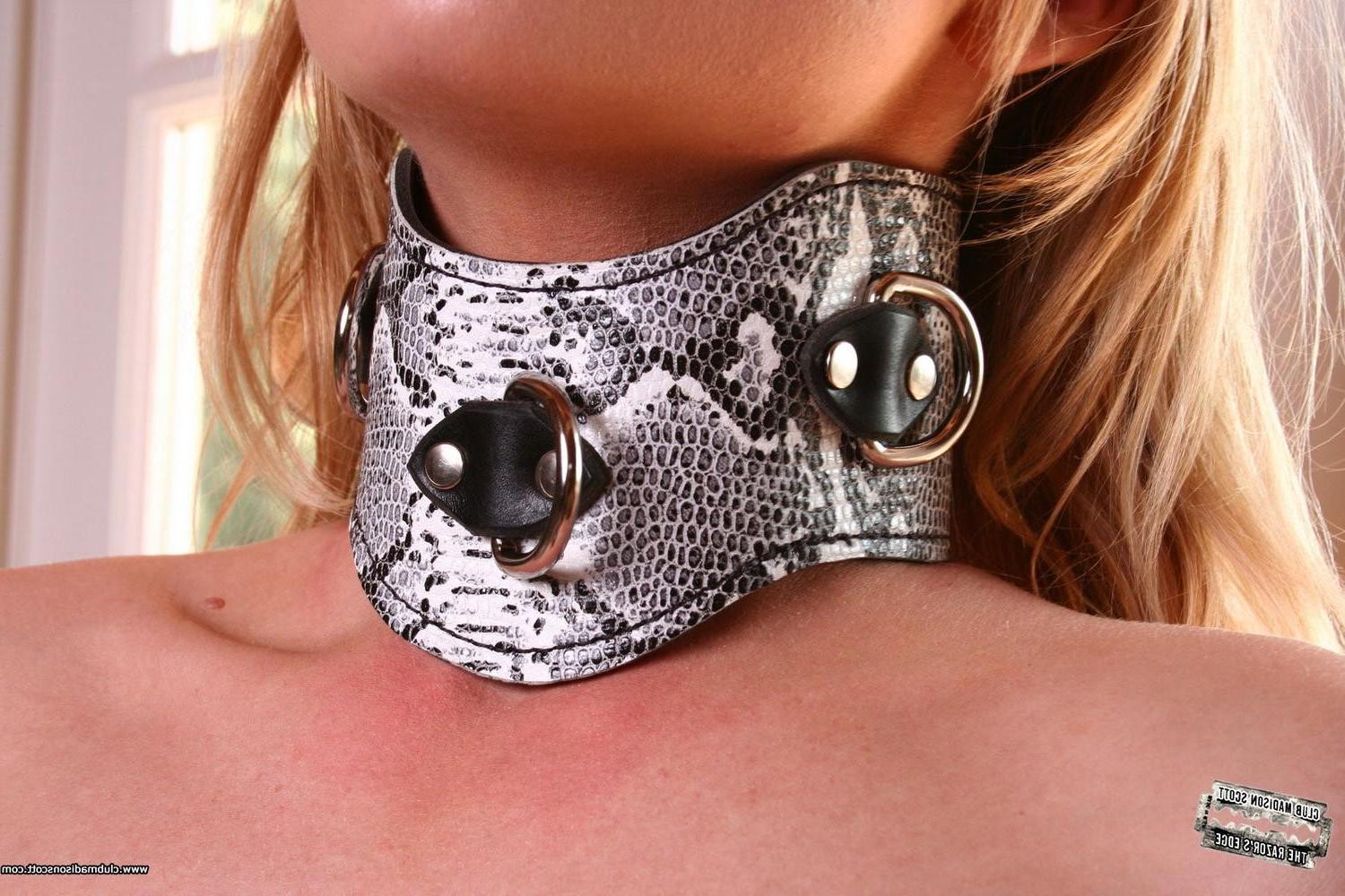 15P Madison Scott tied up in snakeskin collars