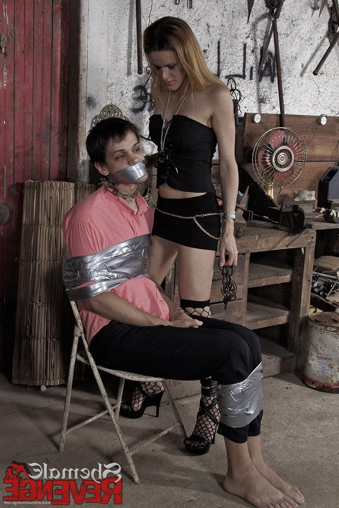 15P Mistress Sabrina and her duct taped boytoy