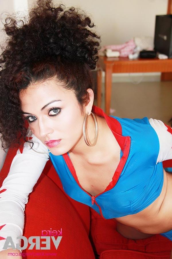 14P Tender and Young Shemale Keira Verga lets her cock loose under her tight skirt