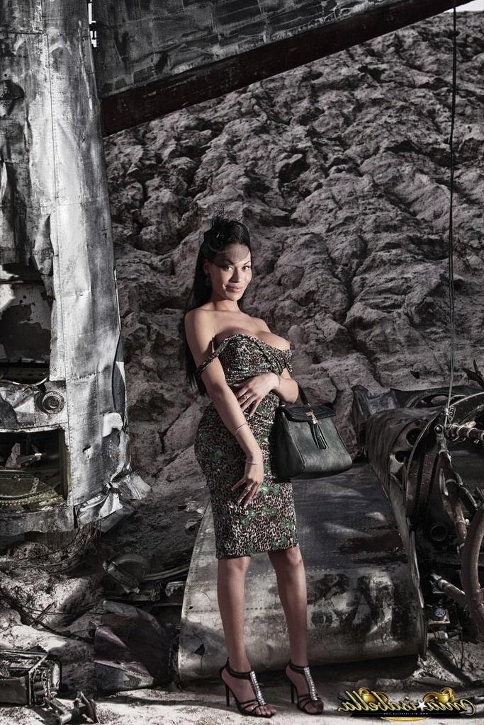 12P Glamorous tgirl Mia Isabella posing outdoors