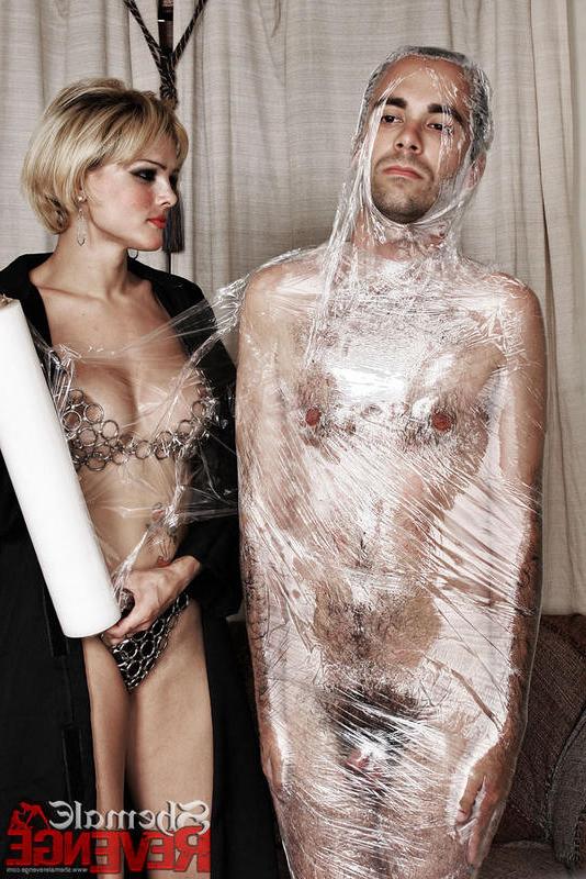 15P Short-haired shemale getting a 2h-long blowjob from her slave