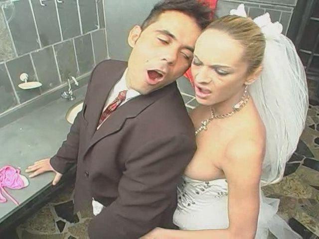 16P Shemale bride fucking her husband's tight ass in the bathroom