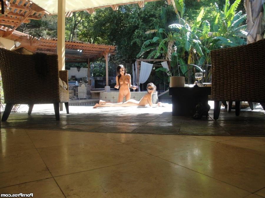 12P Two sun bathing babes filmed by a secret webcam