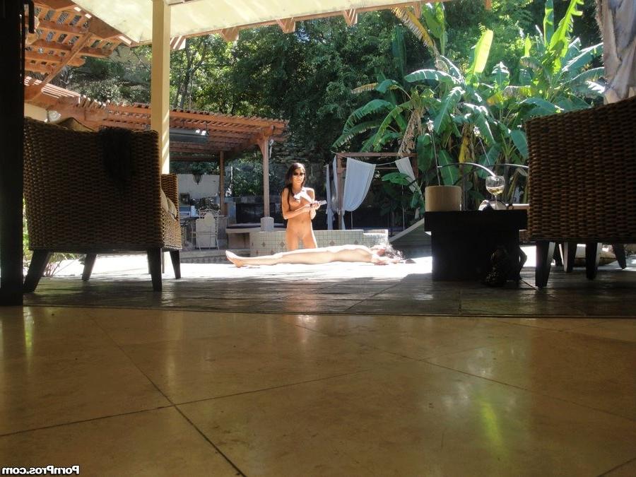 12P Two sun bathing babes filmed by a secret webcam