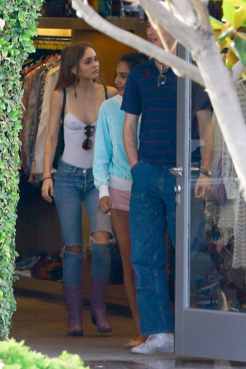 18P Lily-Rose Depp In A Tight White Tank-Top