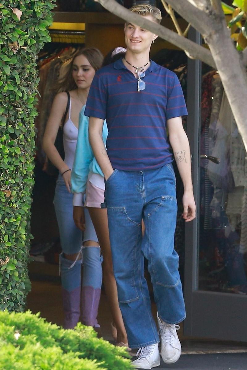 18P Lily-Rose Depp In A Tight White Tank-Top