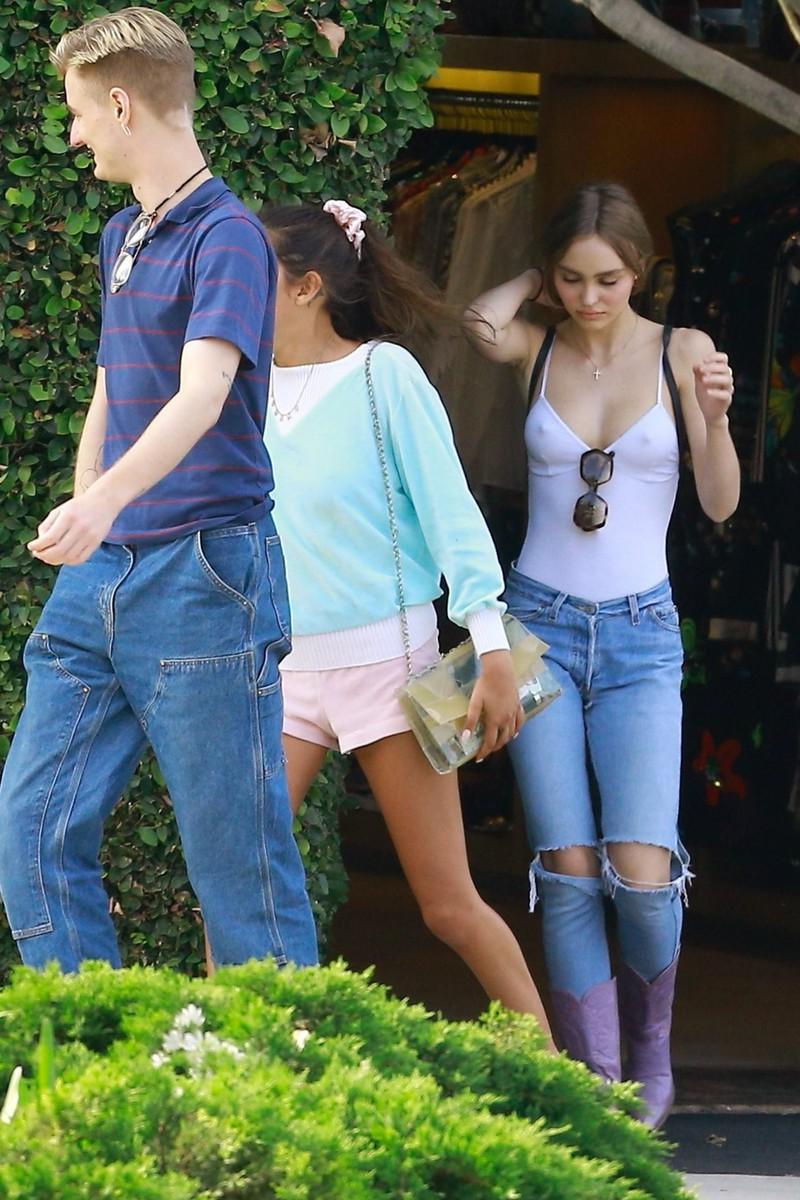 18P Lily-Rose Depp In A Tight White Tank-Top