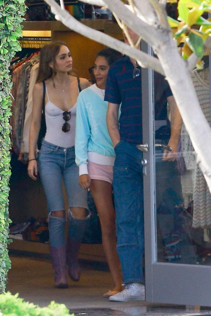 18P Lily-Rose Depp In A Tight White Tank-Top