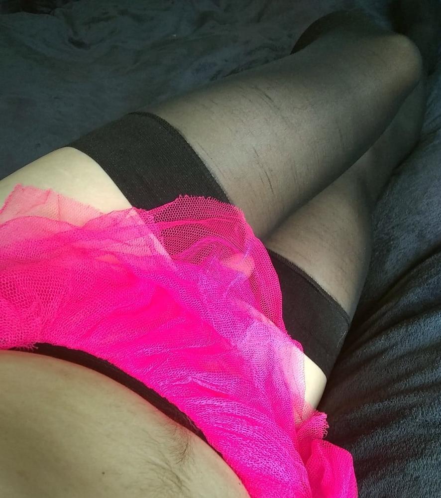 25P Wearing my wifes stockings