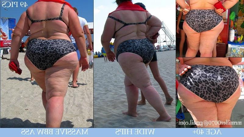 12P Fat Bikini Blondes (Old Women beach voyeur)