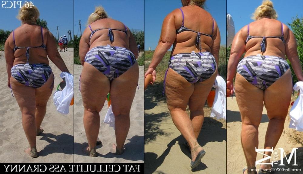 12P Fat Bikini Blondes (Old Women beach voyeur)