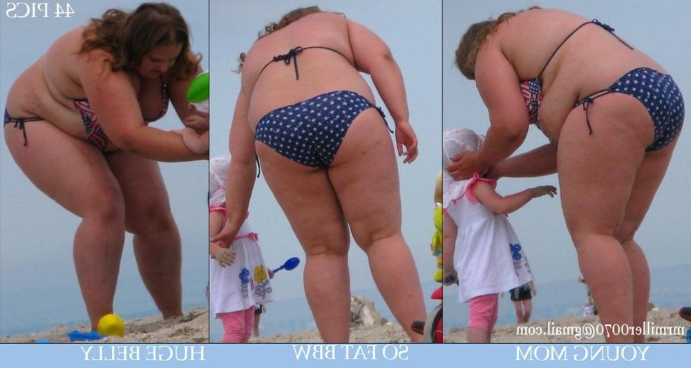 12P Fat Bikini Blondes (Old Women beach voyeur)