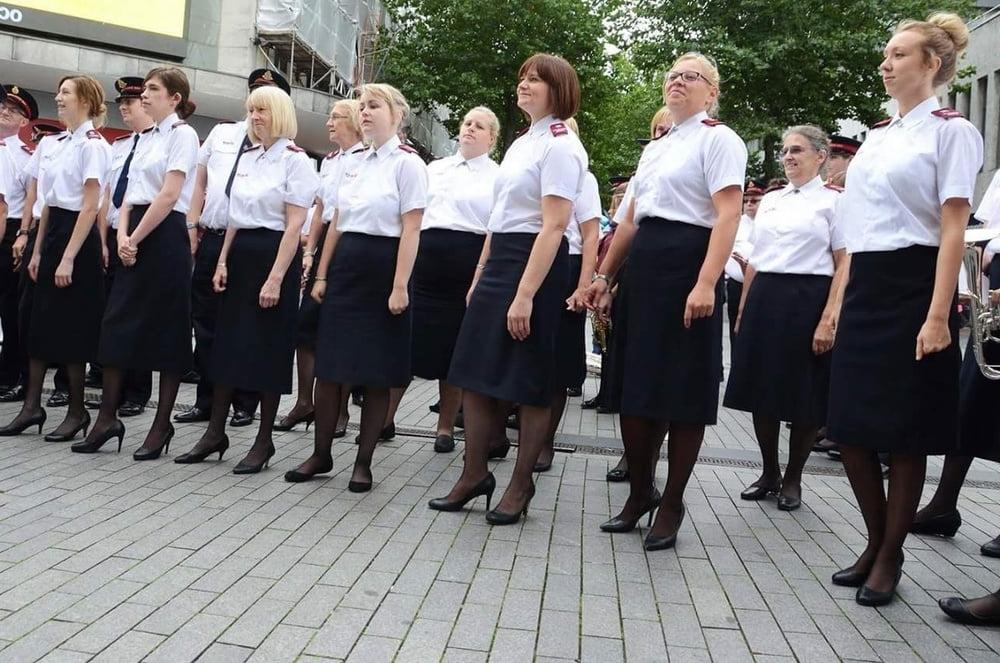 21P Salvation Army Cunts Pantyhosed in Uniform
