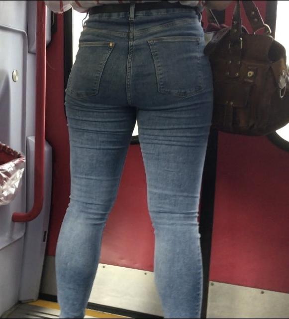 15P Jeans teen on the train