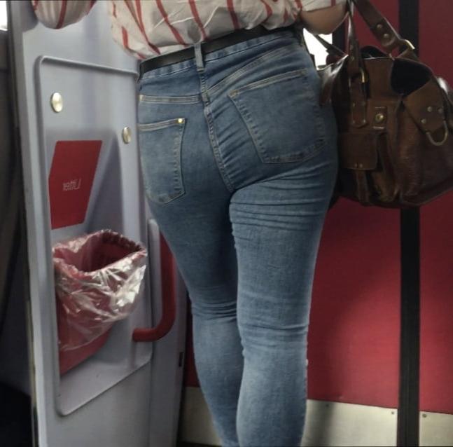 15P Jeans teen on the train