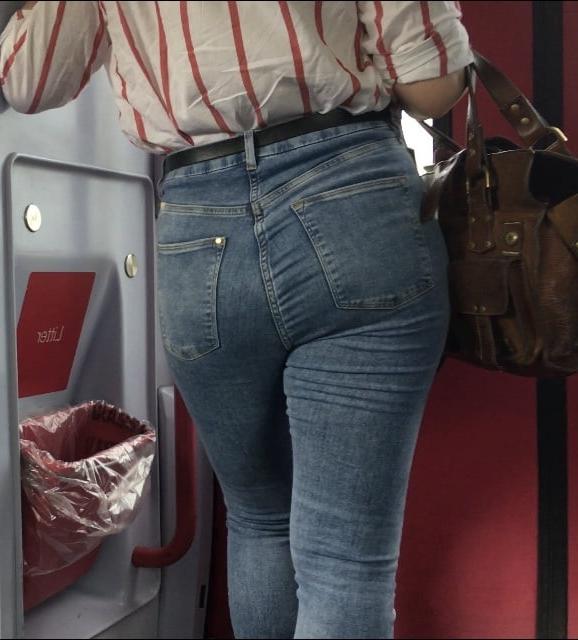 15P Jeans teen on the train