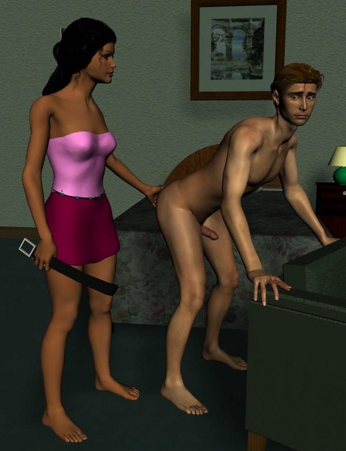 25P CFNM and spanking 3-D art from Freshman