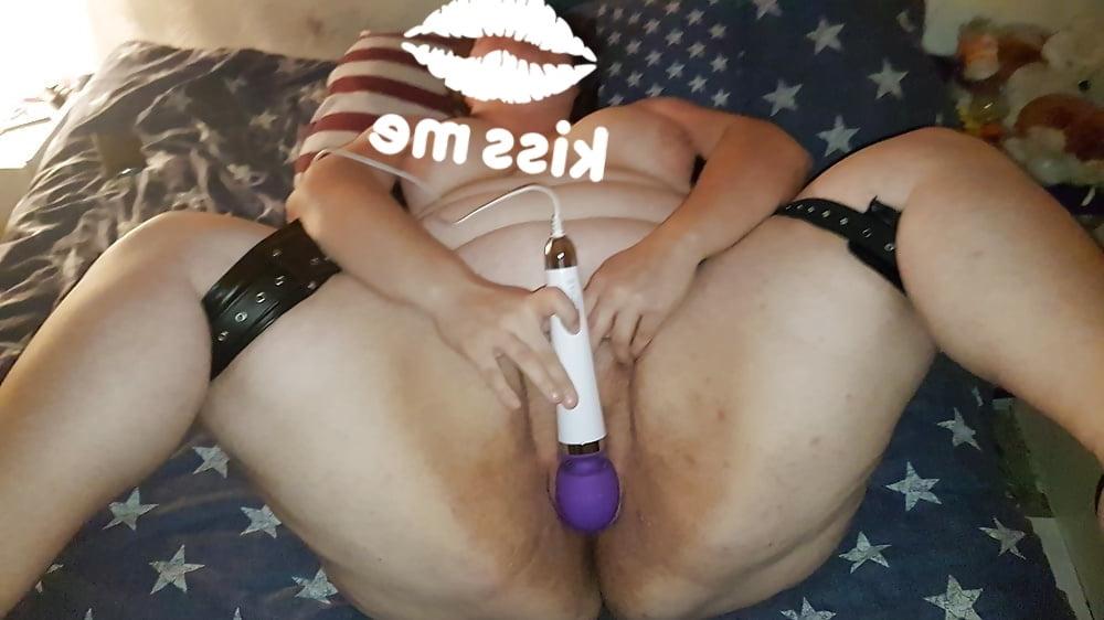 25P Tied up legs up pleasuring my fat pussy