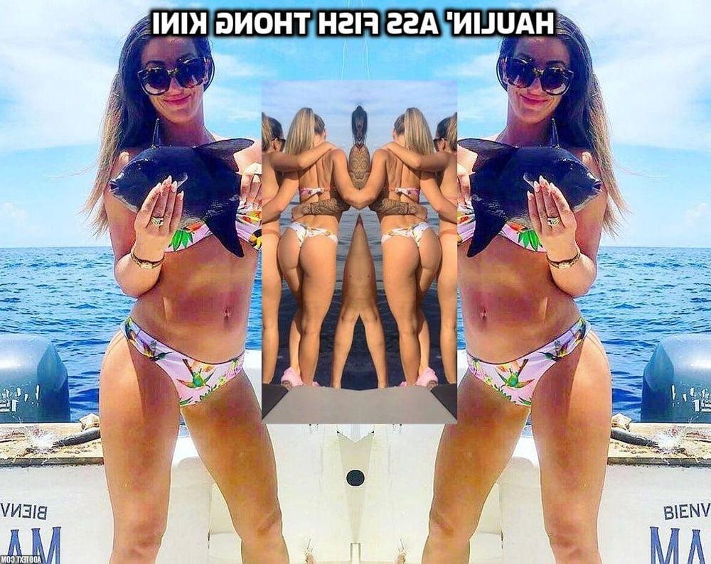25P Sarah Haulin' Ass Fish Thong Bikini For Masterbational Use
